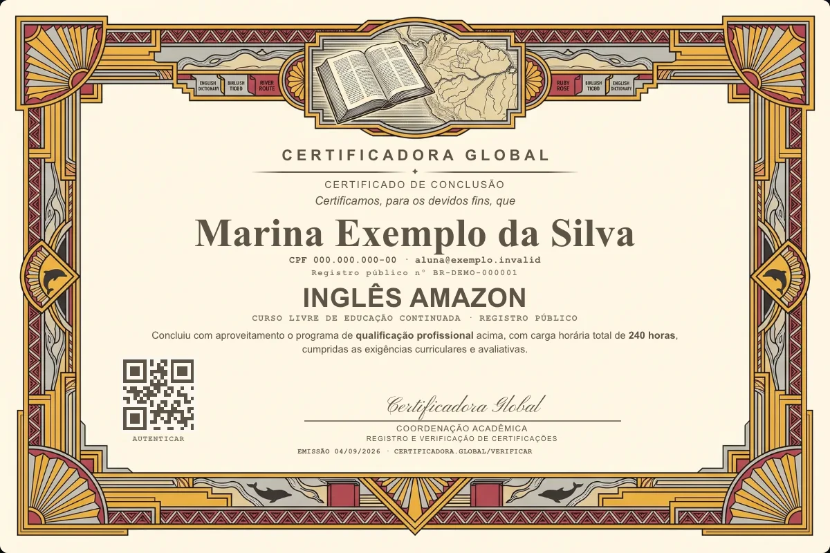 Capa do curso Inglês Amazon