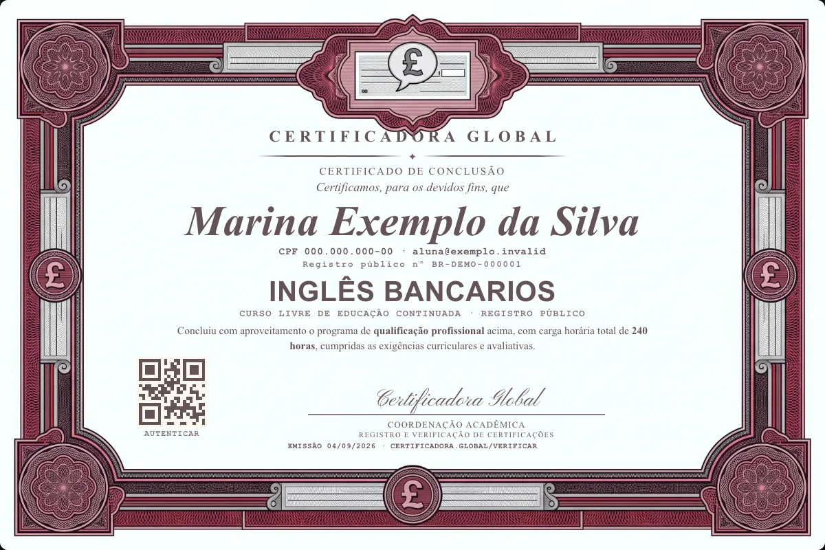 Capa do curso Inglês Bancarios
