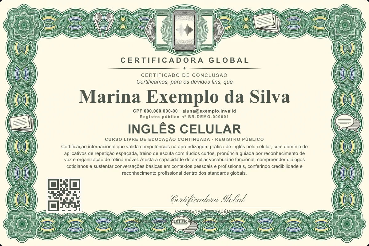 Capa do curso Inglês Celular