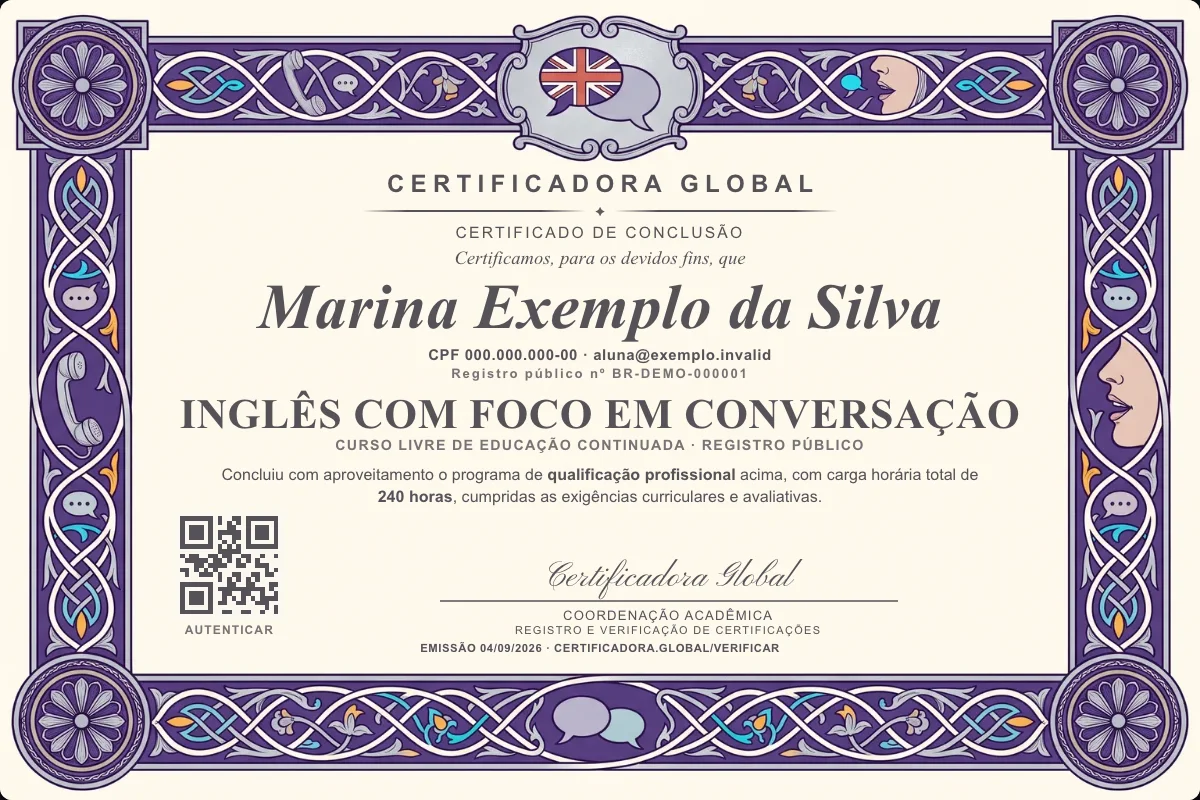 Capa do curso Inglês com Foco em Conversação