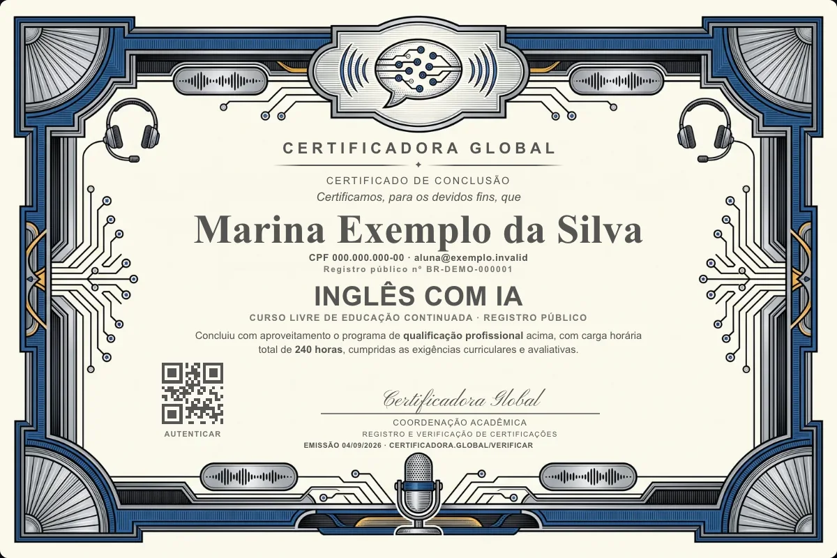 Capa do curso Inglês com IA