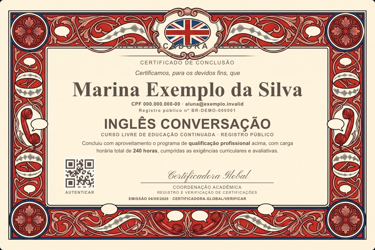 Capa do curso Inglês Conversação