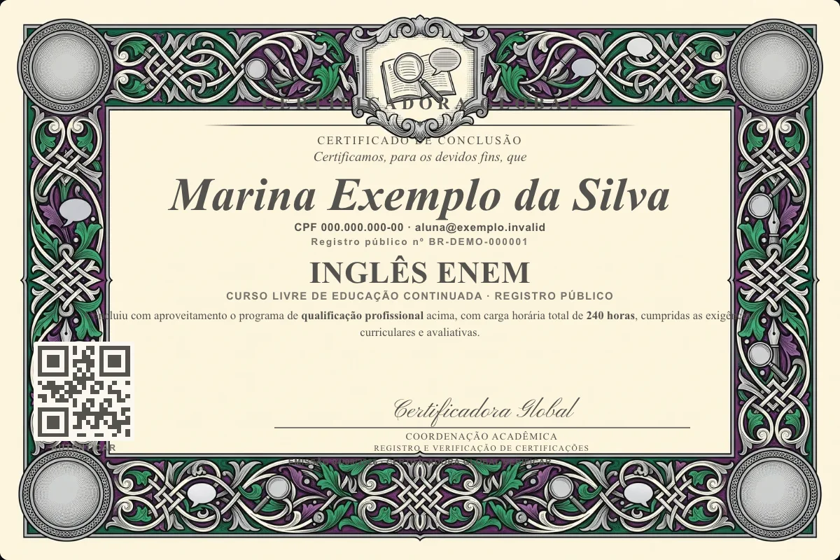 Capa do curso Inglês Enem