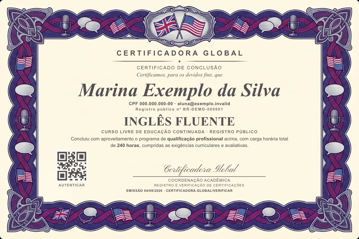 Capa do curso Inglês Fluente