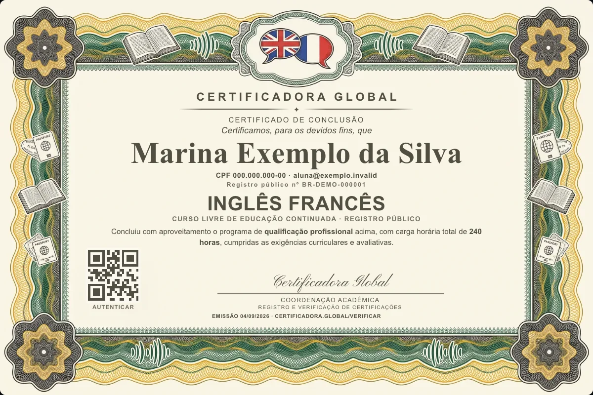 Capa do curso Inglês Francês