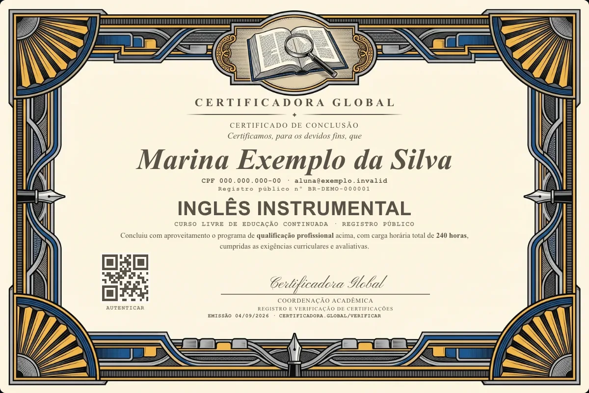Capa do curso Inglês Instrumental