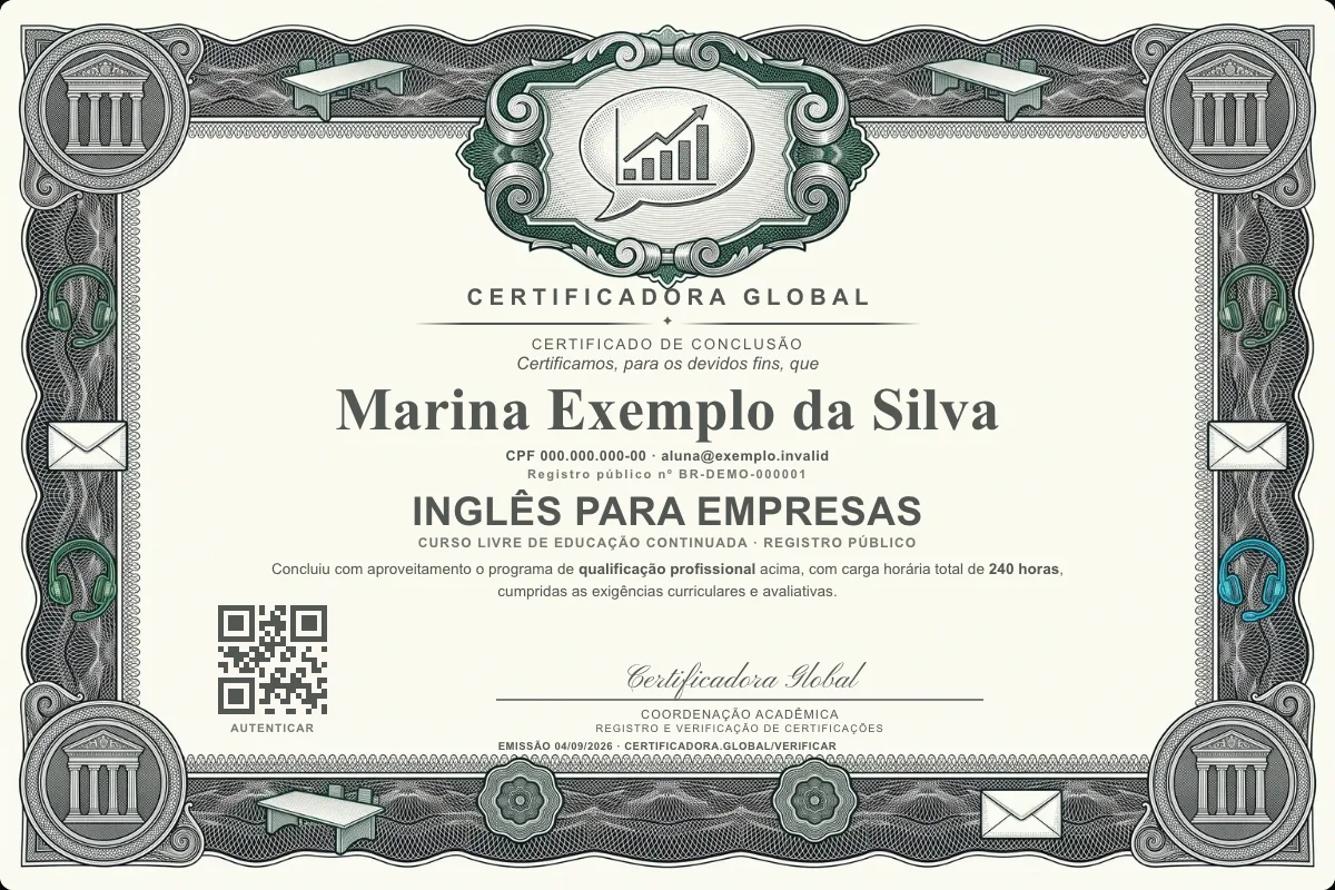 Capa do curso Inglês para Empresas