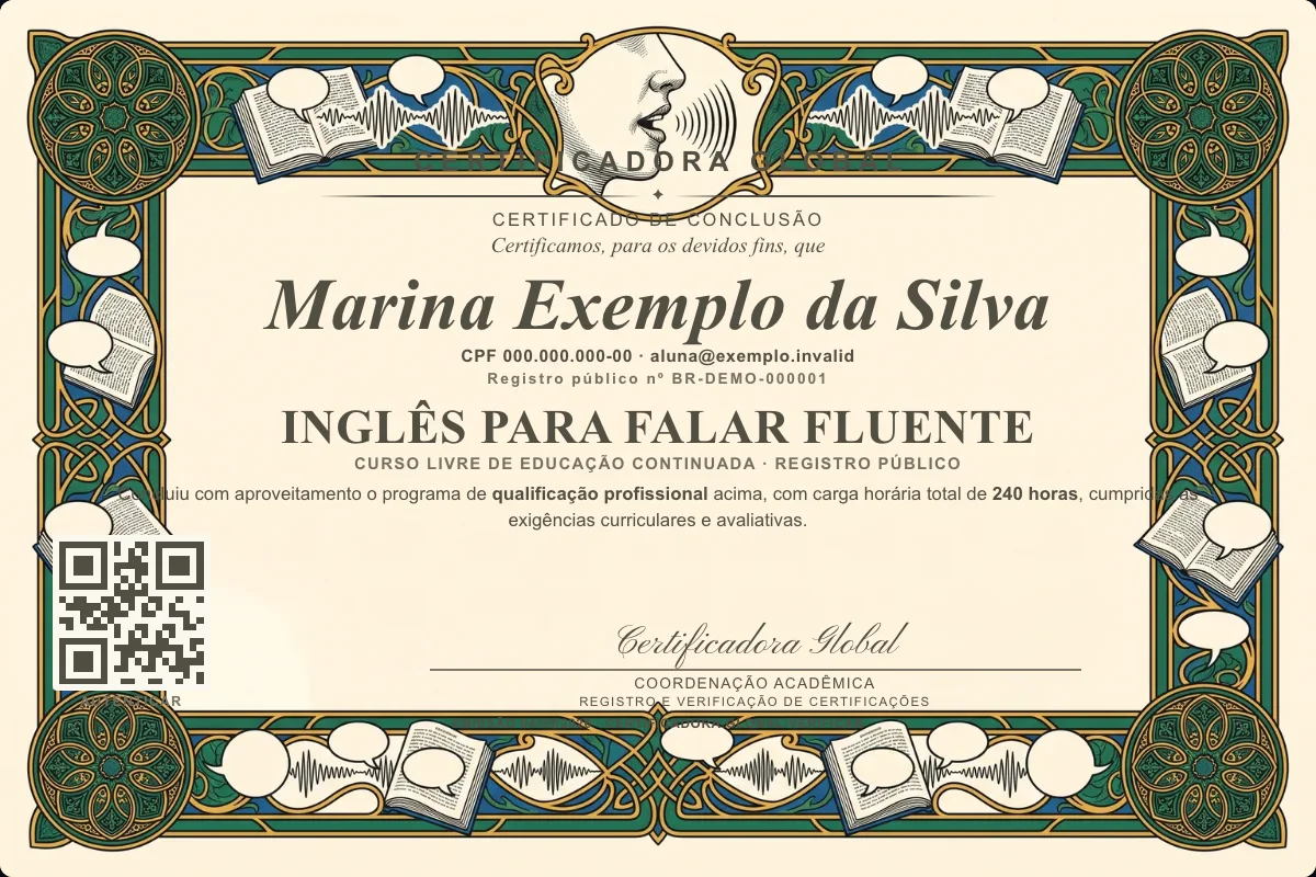 Capa do curso Inglês para Falar Fluente