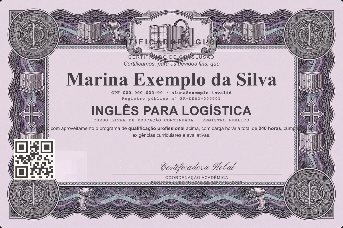 Capa do curso Inglês para Logística