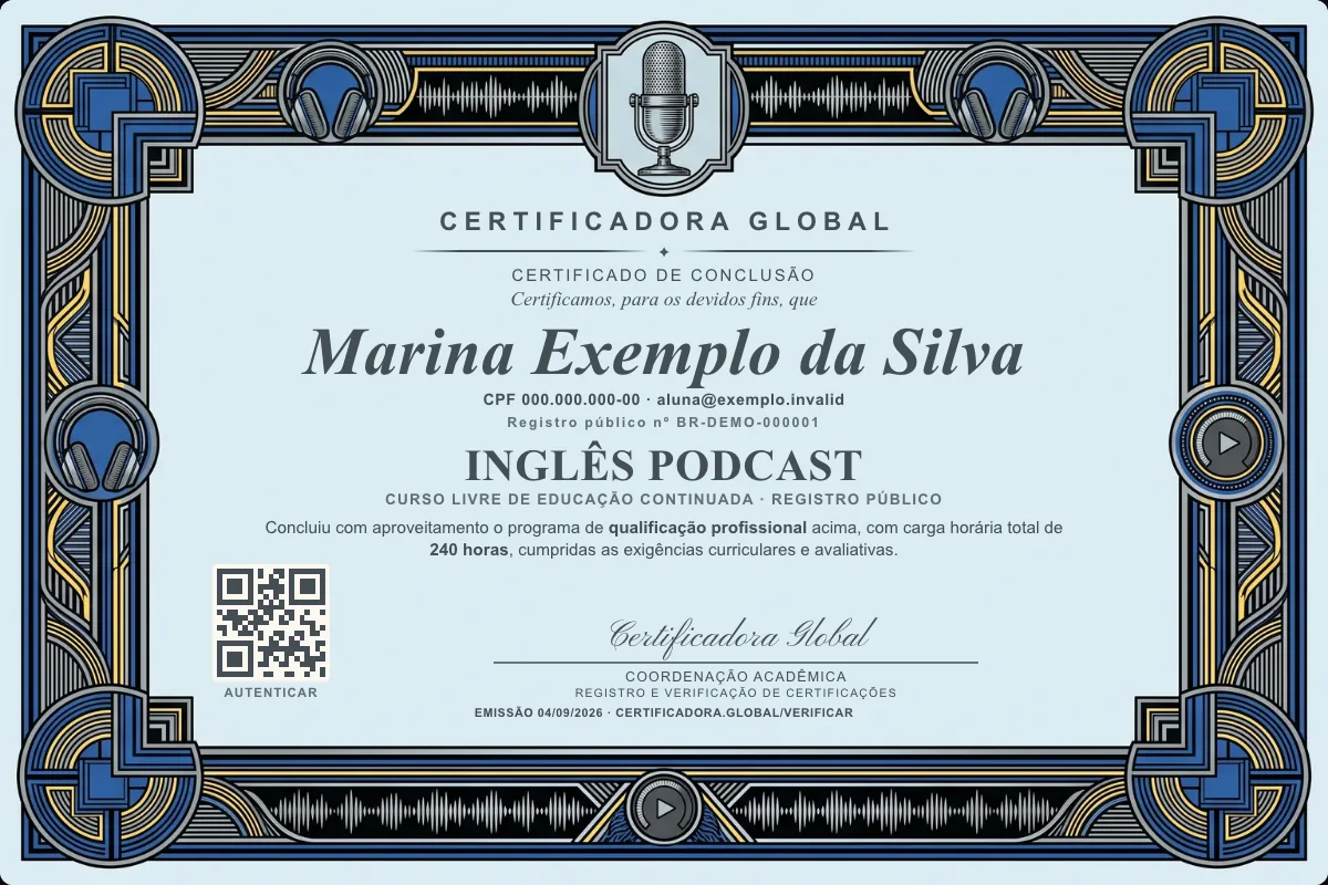 Capa do curso Inglês Podcast