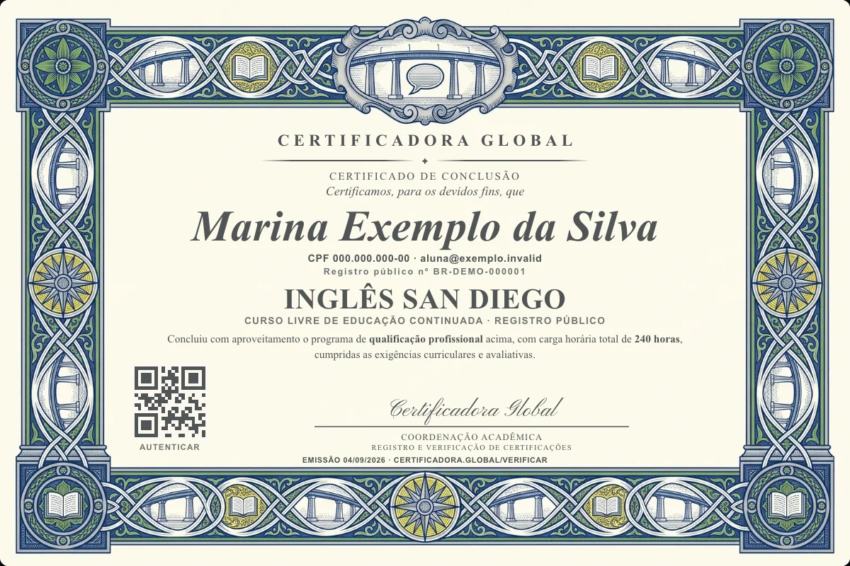 Capa do curso Inglês San Diego