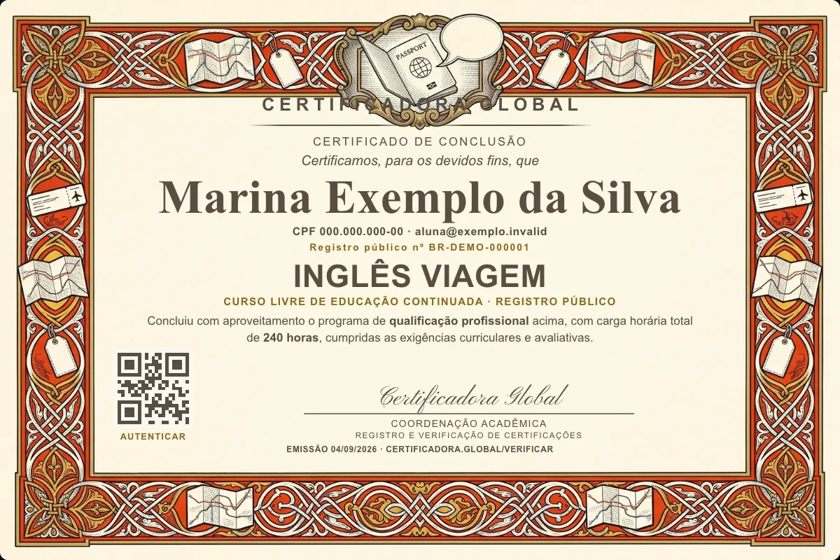 Capa do curso Inglês Viagem