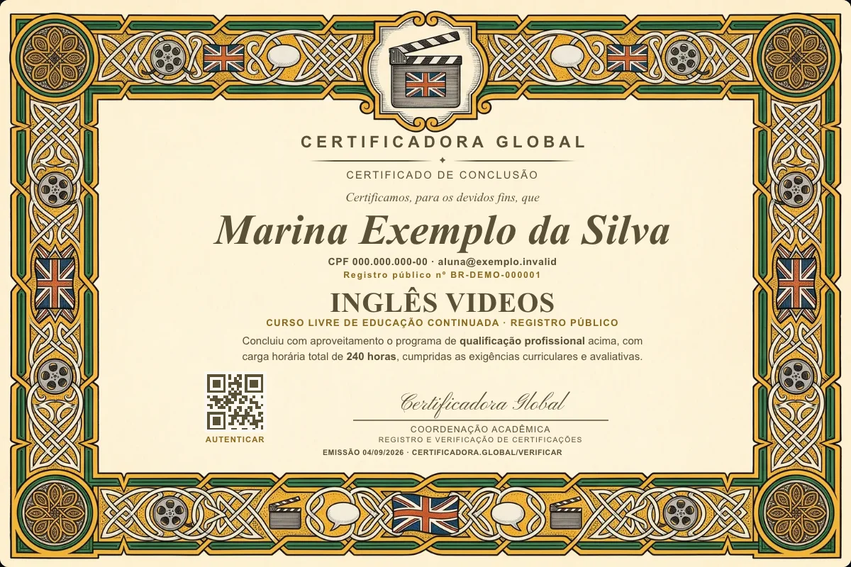 Capa do curso Inglês Videos