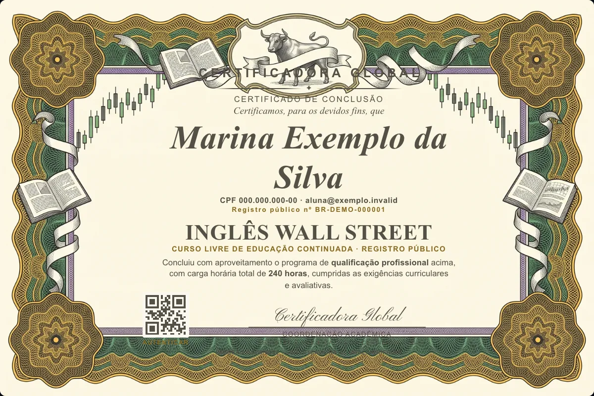 Capa do curso Inglês Wall Street