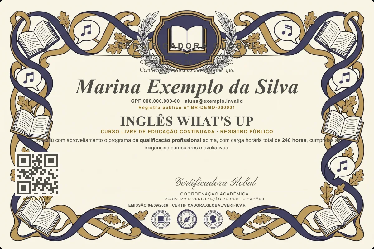 Capa do curso Inglês What's Up