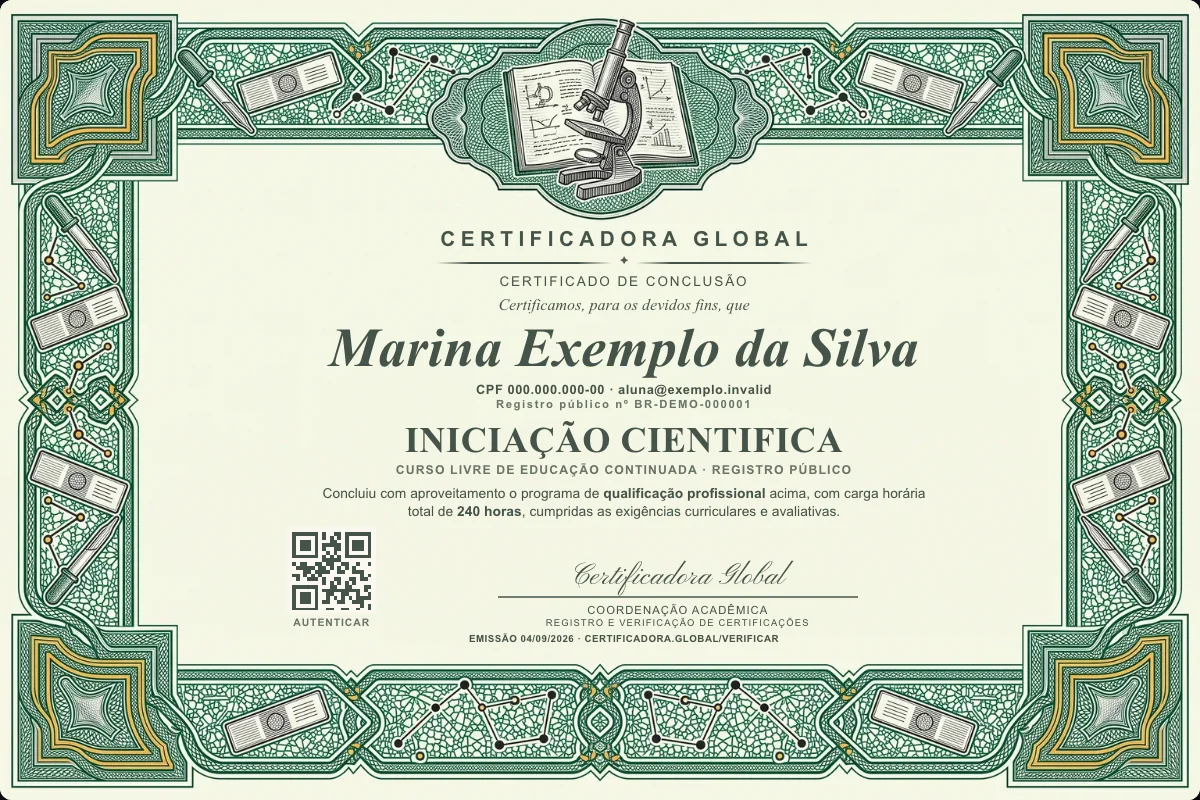 Capa do curso Iniciação Cientifica