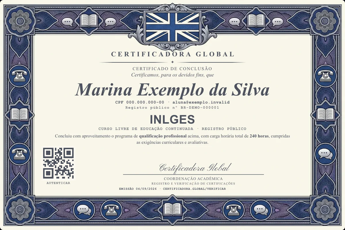 Capa do curso Inlges