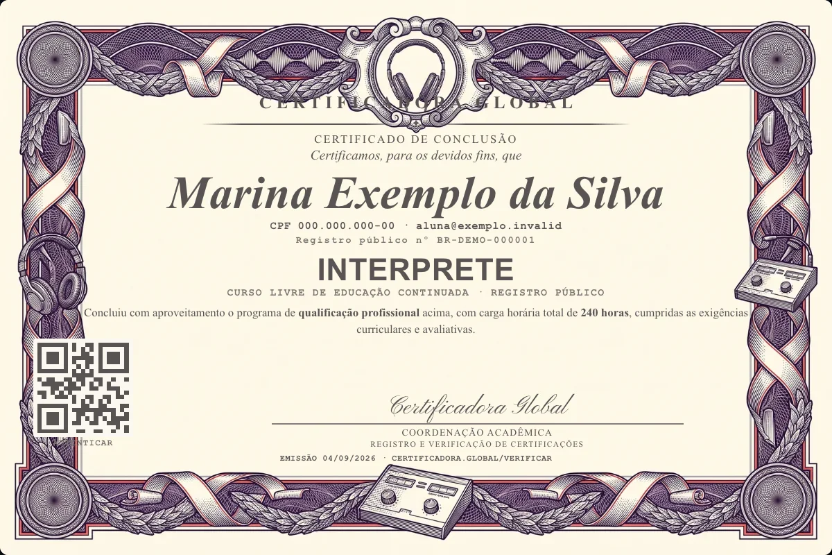 Capa do curso Interprete