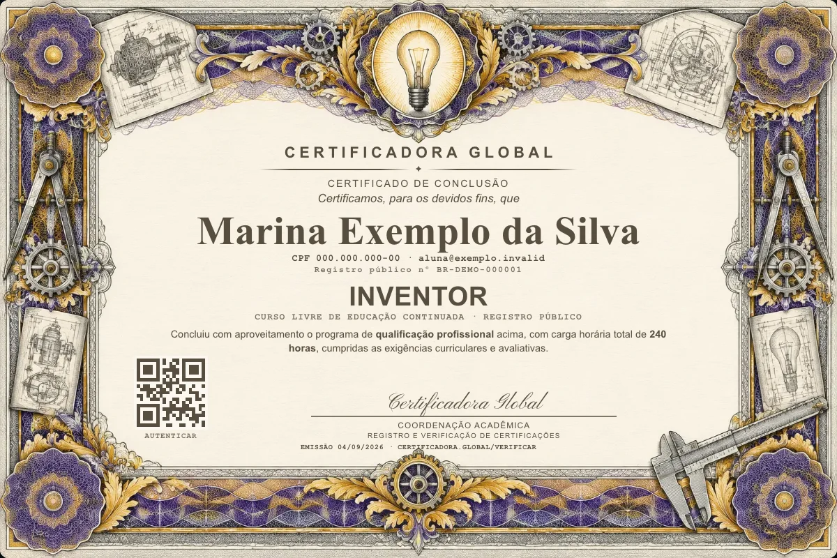 Capa do curso Inventor