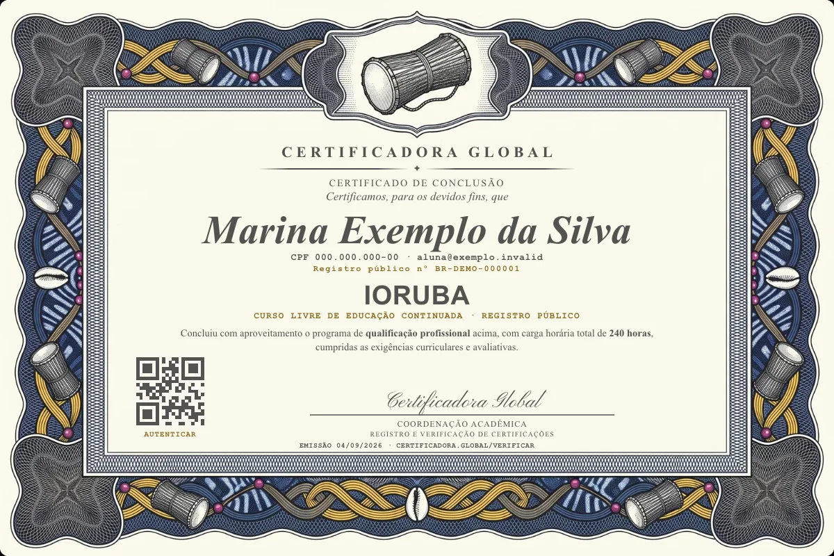 Capa do curso Ioruba