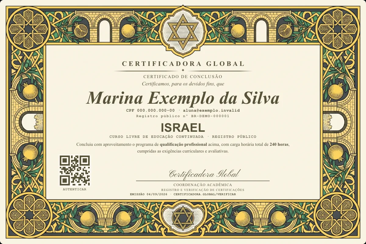 Capa do curso Israel