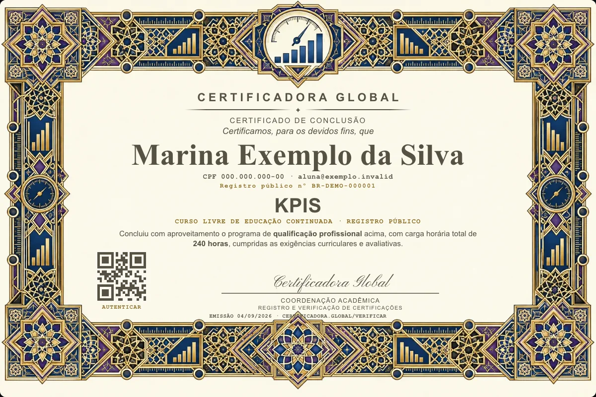 Capa do curso Kpis