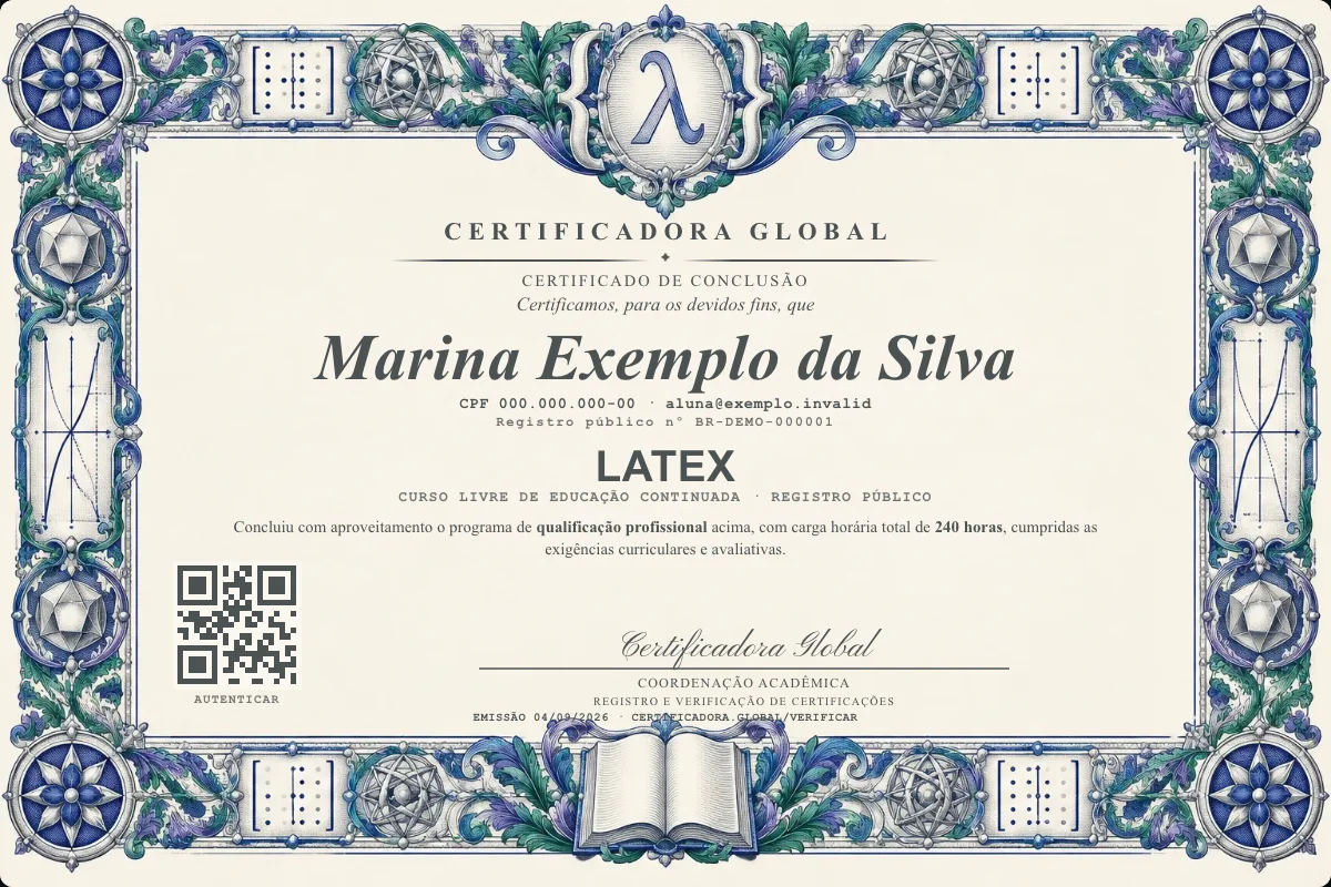 Capa do curso Latex