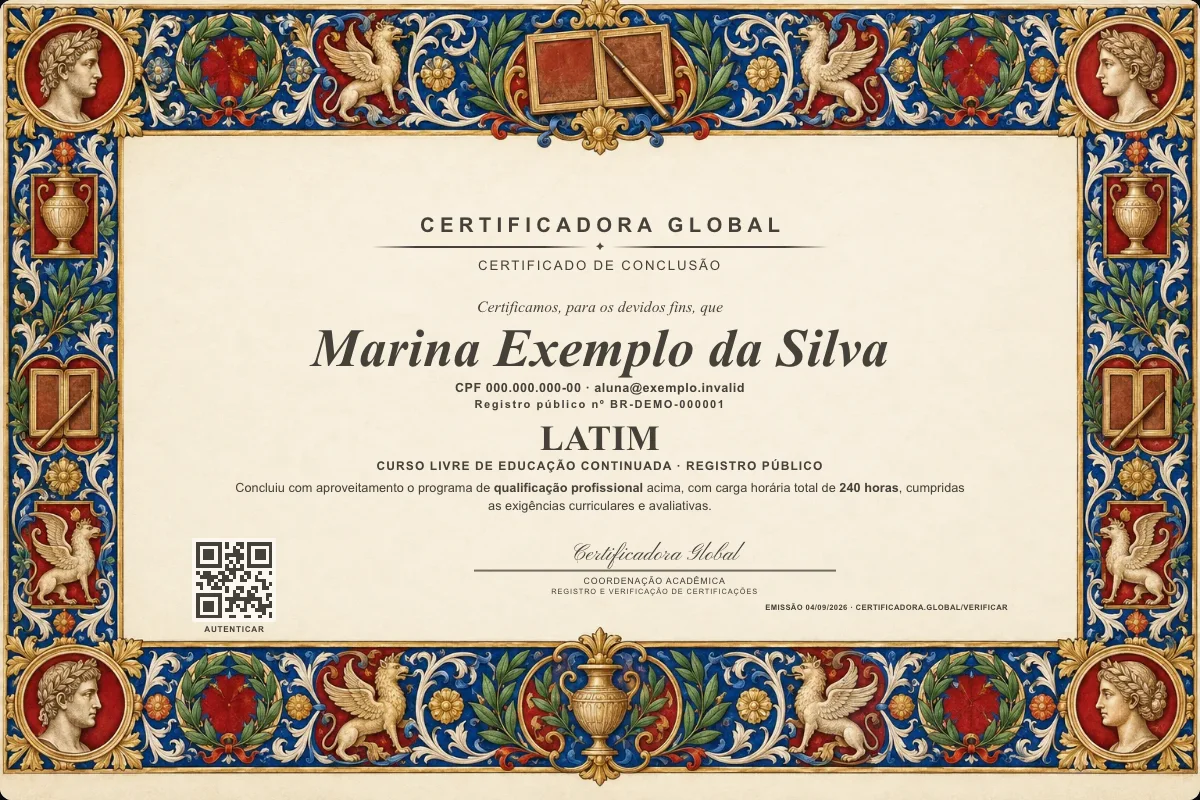 Capa do curso Latim