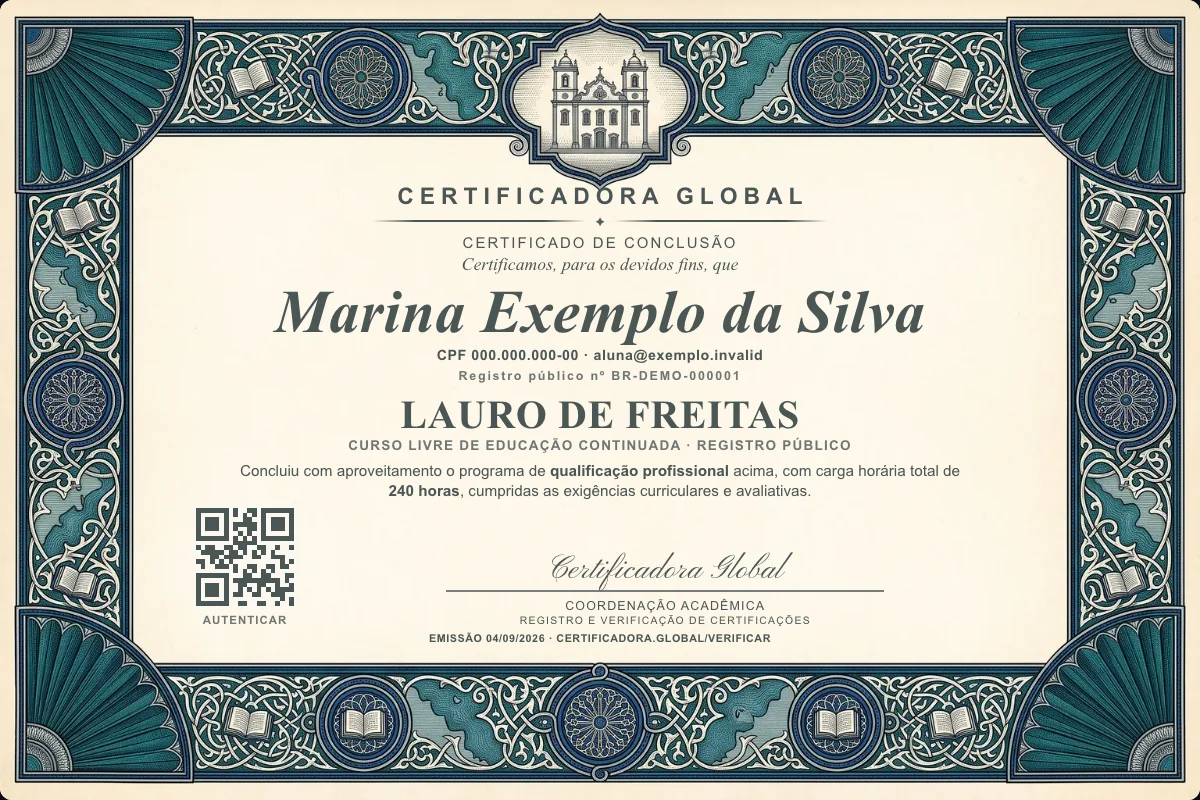 Capa do curso Lauro de Freitas