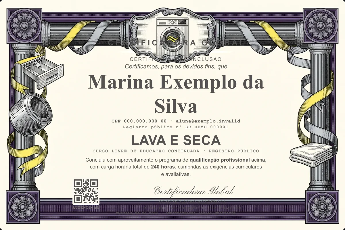 Capa do curso Lava e Seca