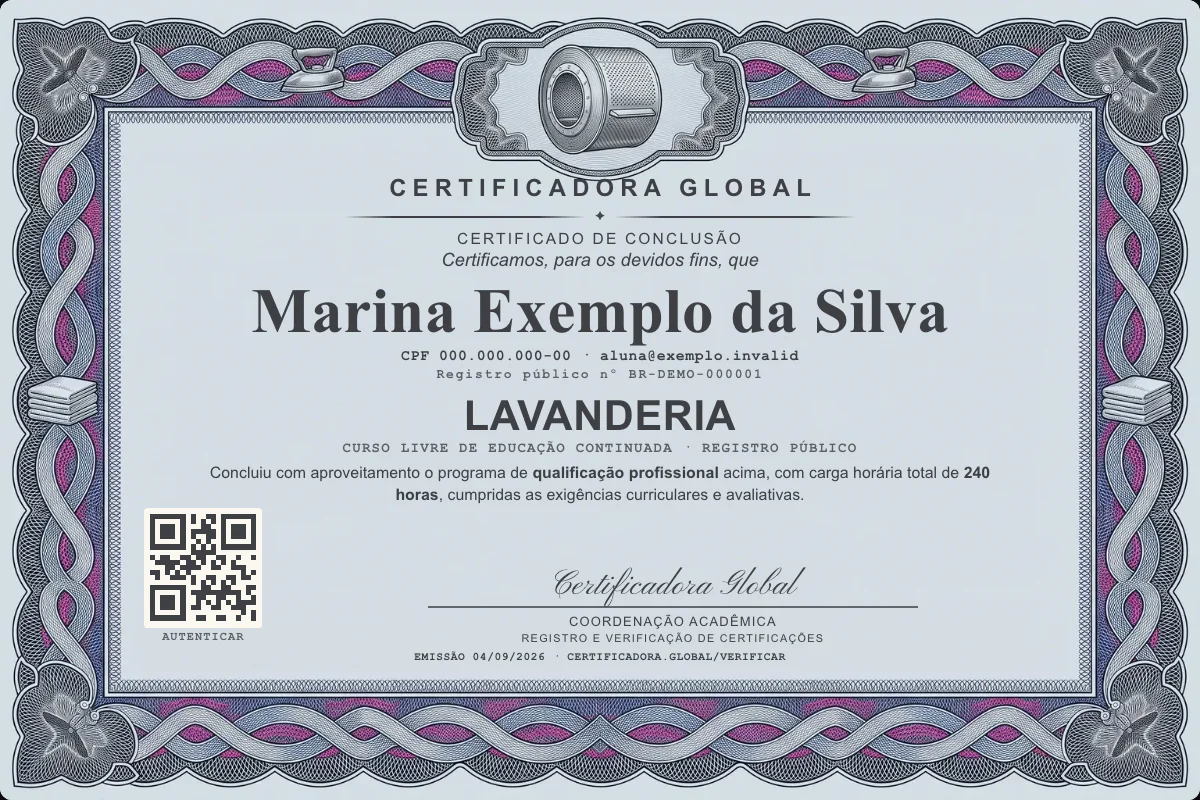 Capa do curso Lavanderia