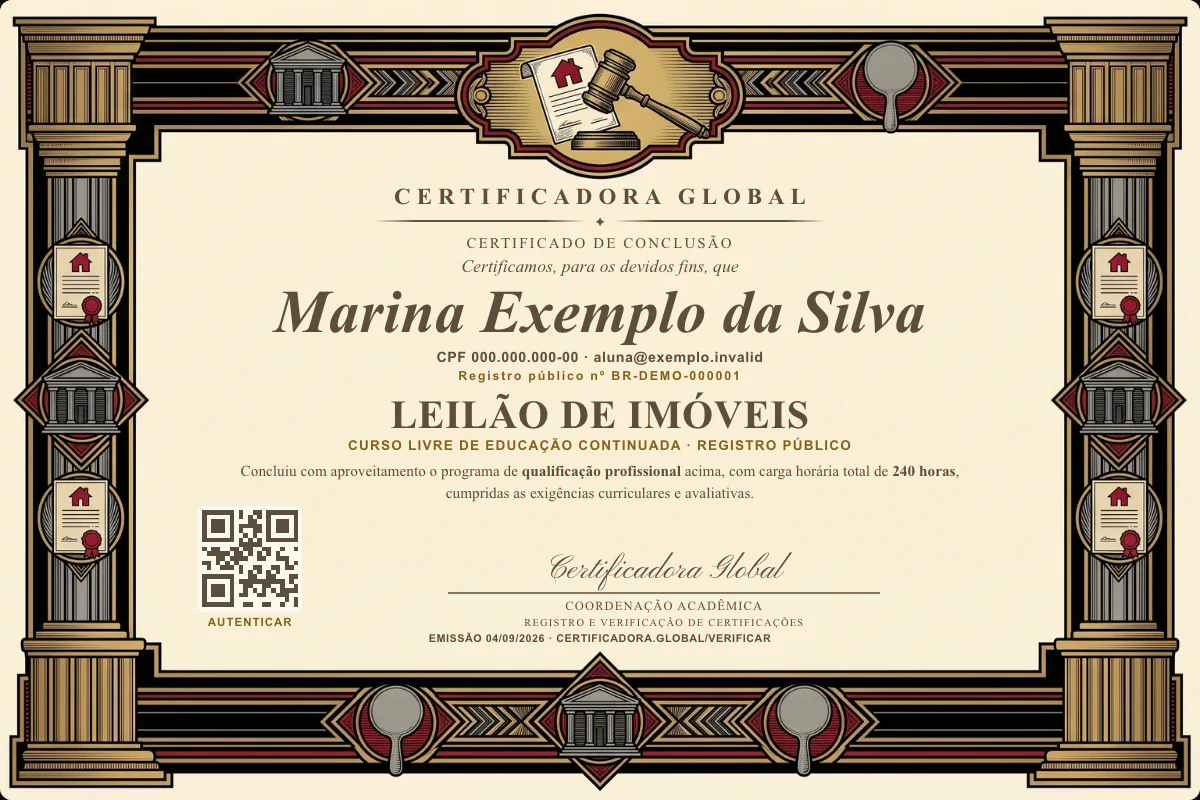 Capa do curso Leilão de Imóveis