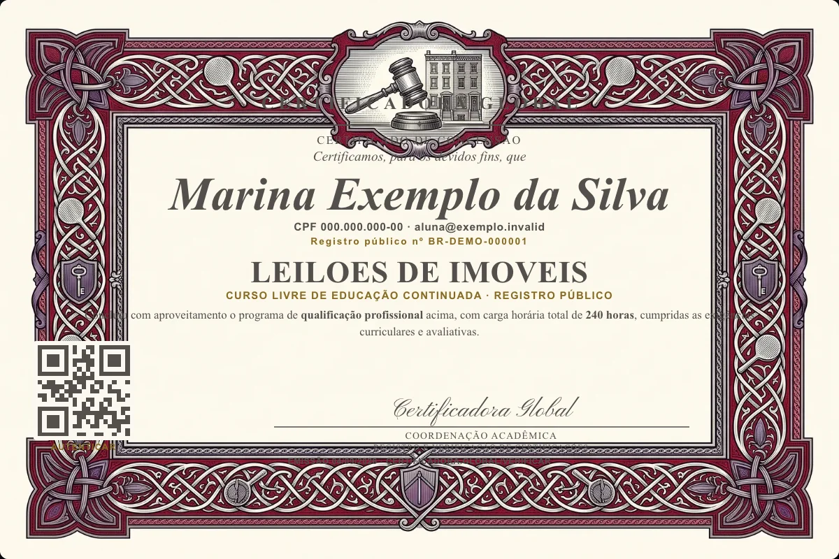 Capa do curso Leiloes de Imoveis