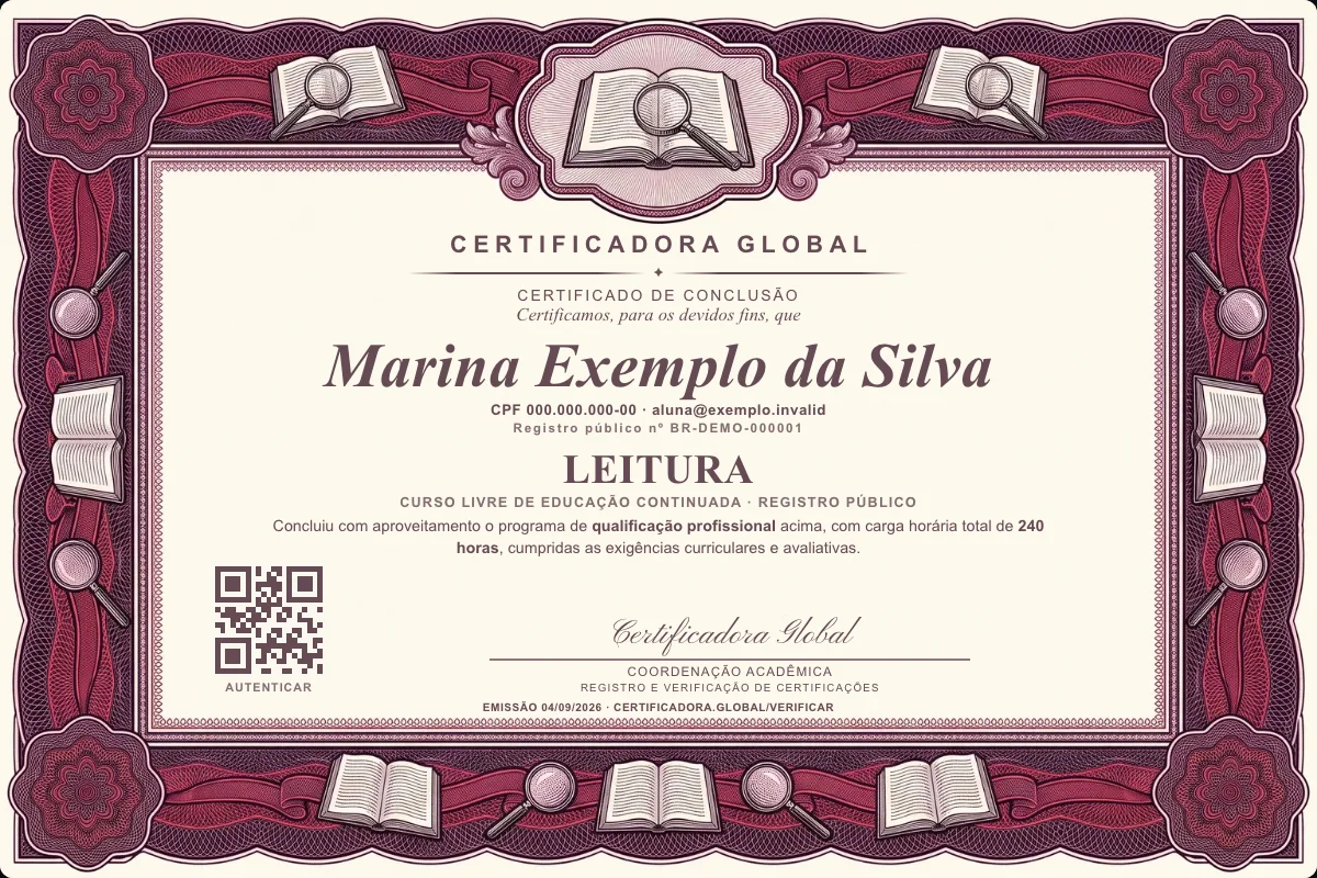 Capa do curso Leitura