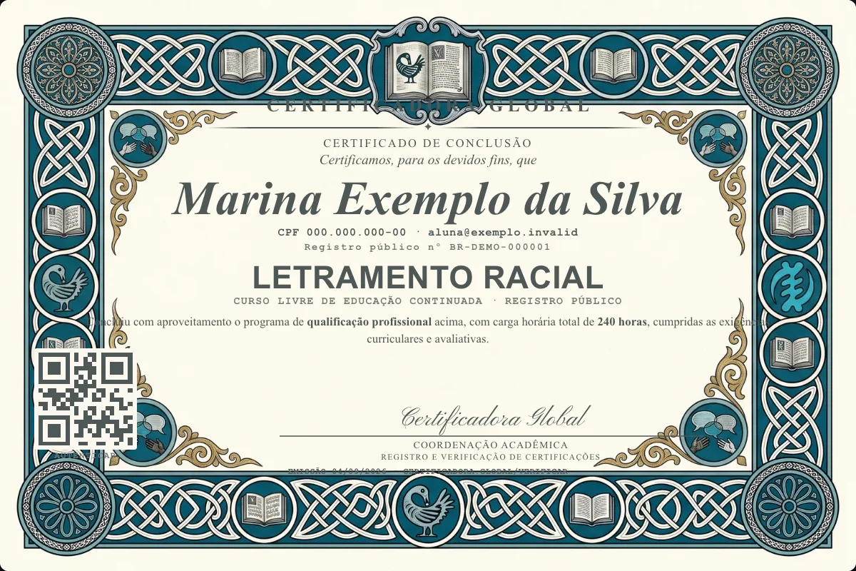 Capa do curso Letramento Racial