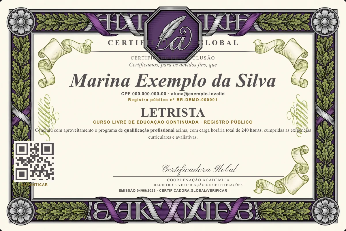 Capa do curso Letrista