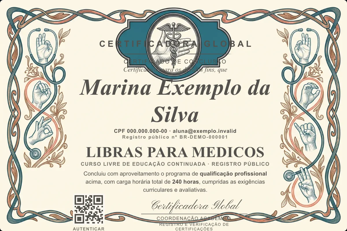 Capa do curso Libras para Medicos