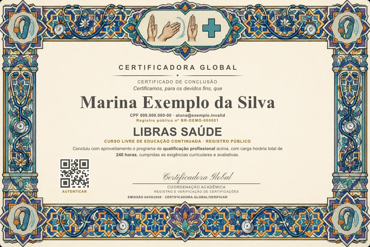Capa do curso Libras Saúde