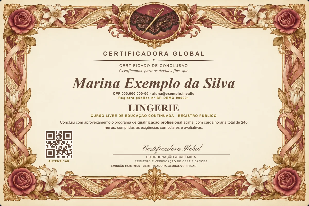 Capa do curso Lingerie
