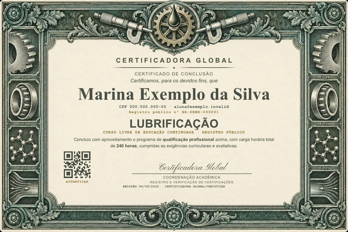 Capa do curso Lubrificação