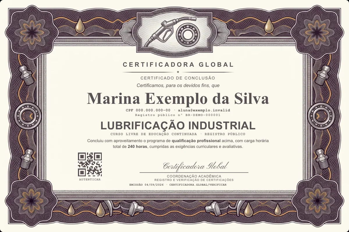 Capa do curso Lubrificação Industrial