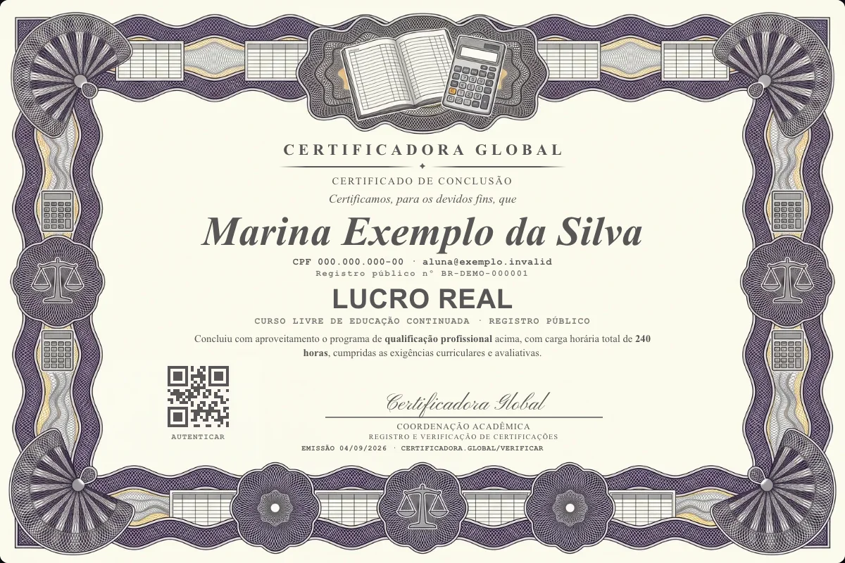 Capa do curso Lucro Real