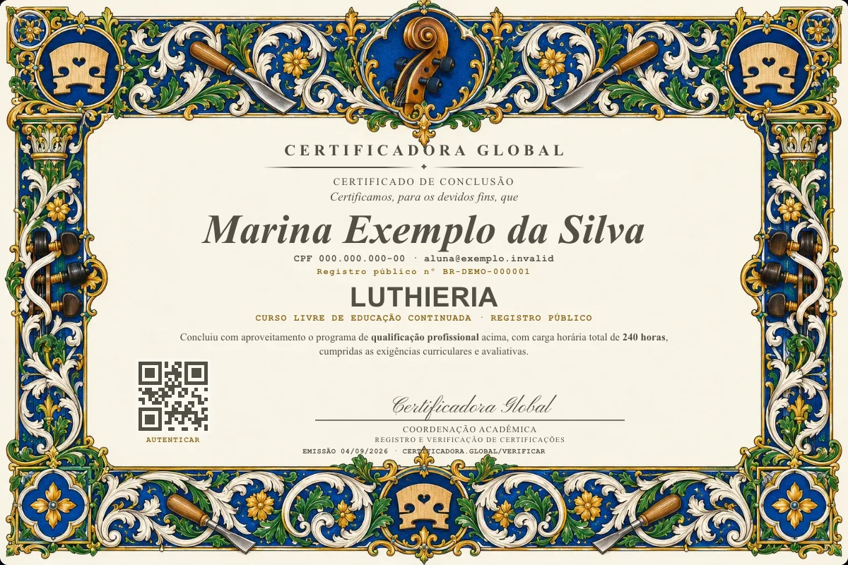 Capa do curso Luthieria