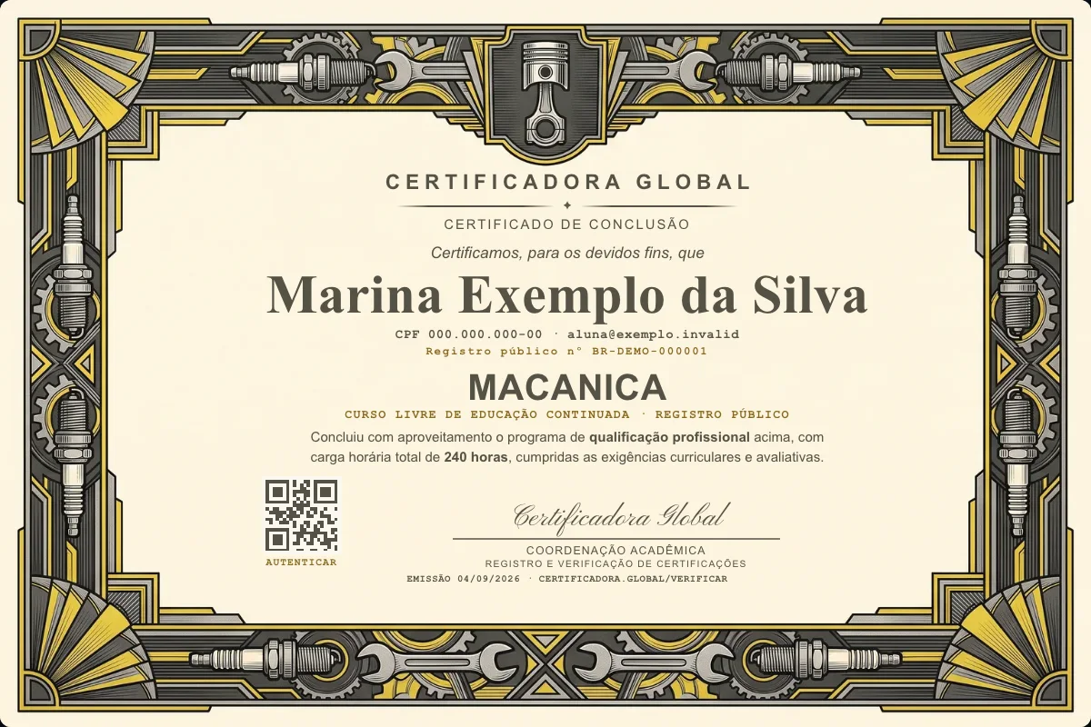 Capa do curso Macanica