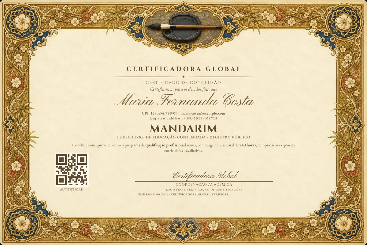Capa do curso Mandarim