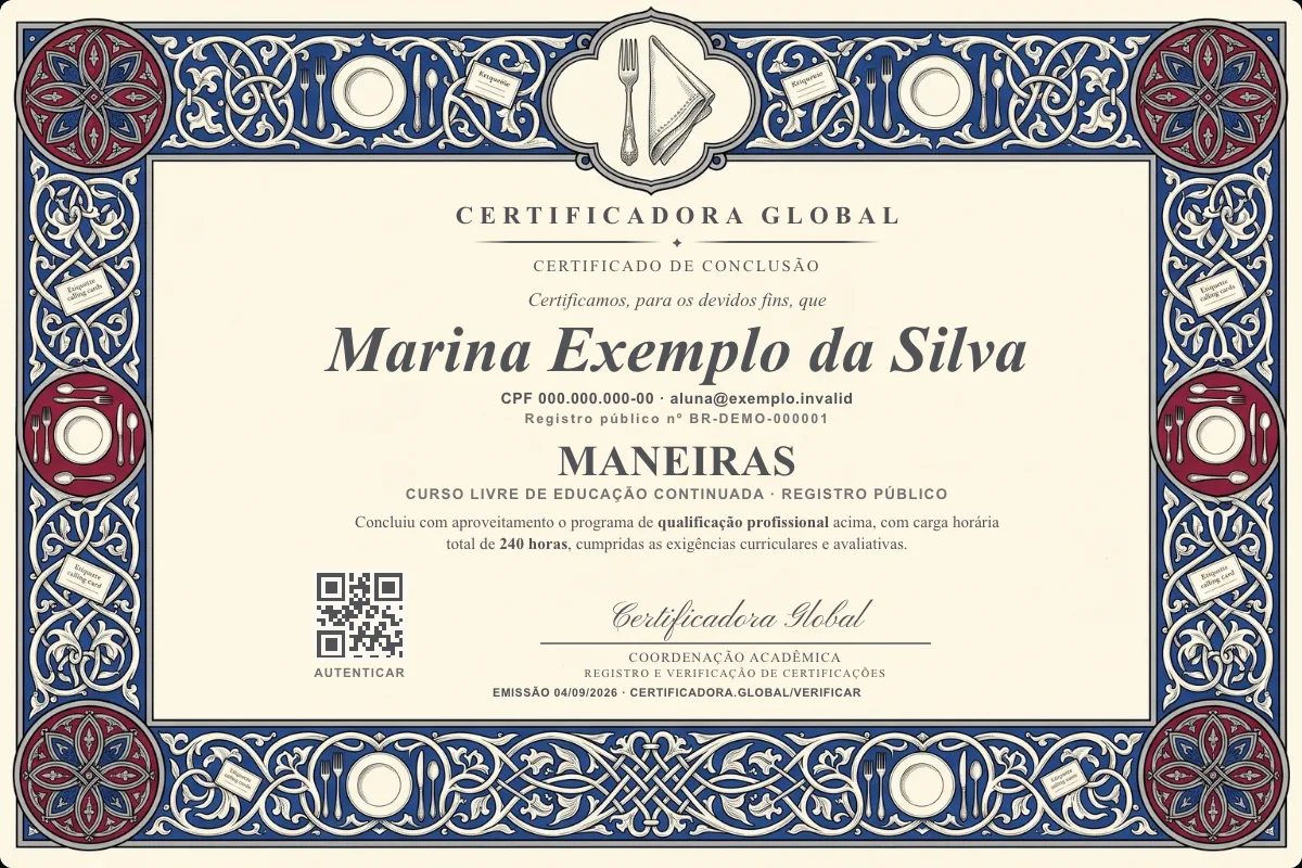 Capa do curso Maneiras