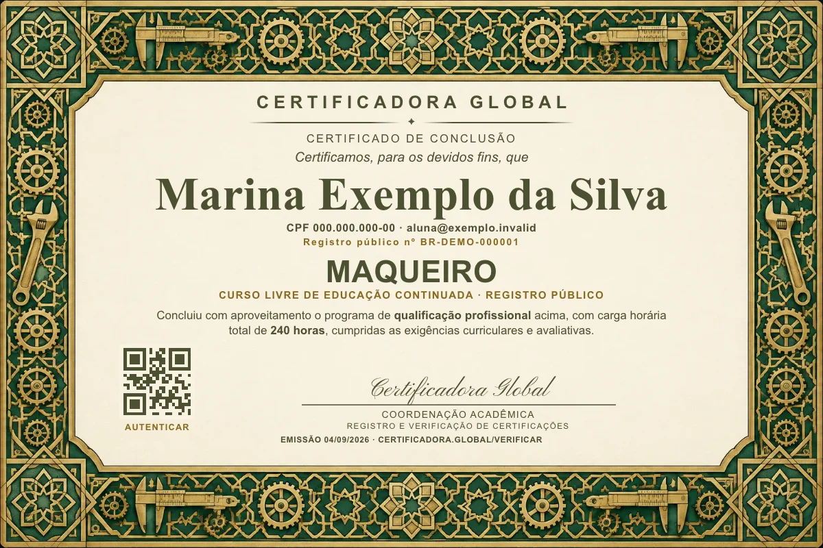 Capa do curso Maqueiro