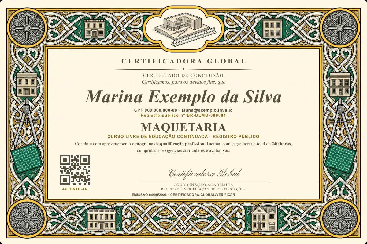 Capa do curso Maquetaria