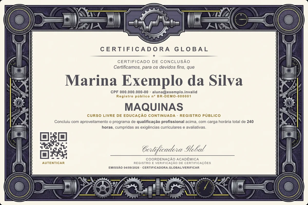 Capa do curso Maquinas
