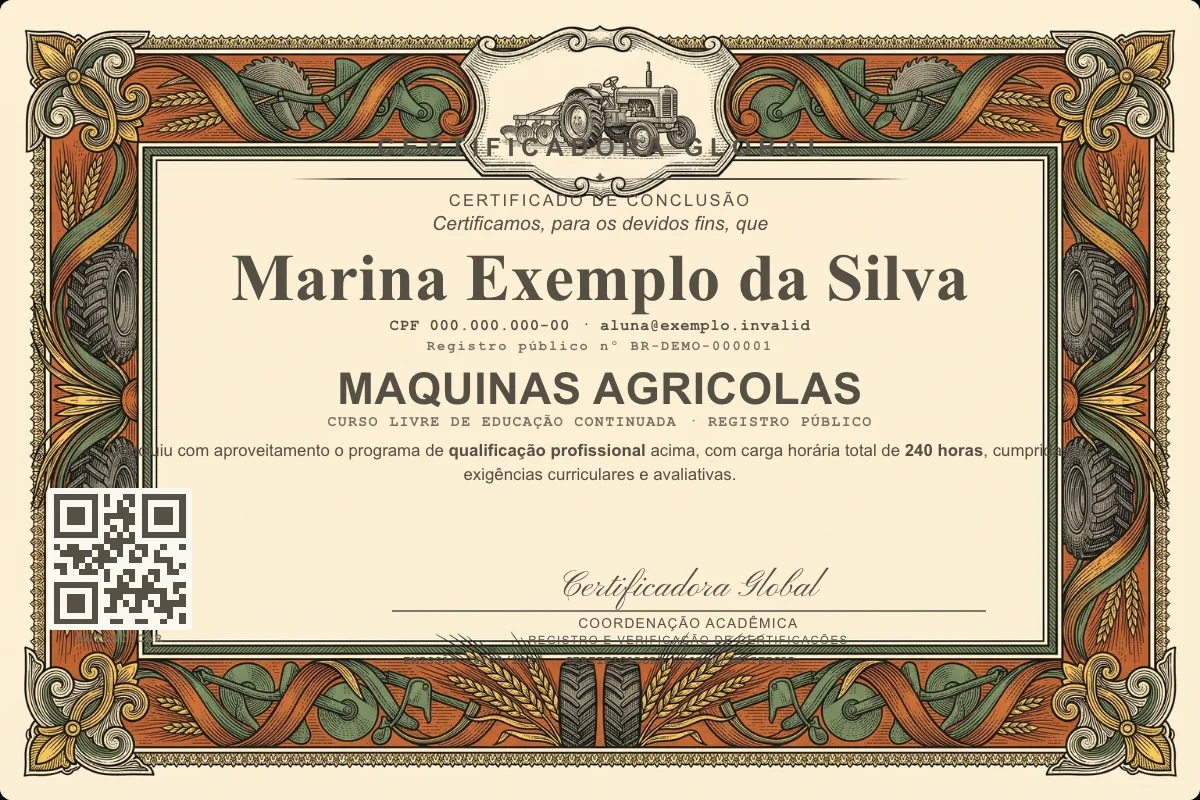 Capa do curso Maquinas Agricolas